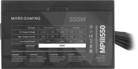 Photo de Alimentation ATX Mars Gaming MPIII - 550W (Noir/Rouge)