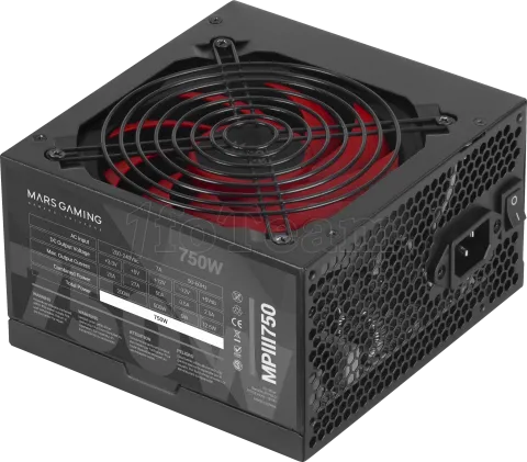 Photo de Alimentation ATX Mars Gaming MPIII - 750W (Noir/Rouge)