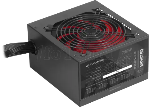 Photo de Alimentation ATX Mars Gaming MPIII - 750W (Noir/Rouge)