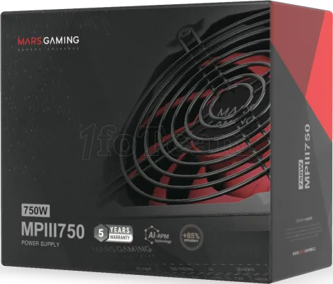 Photo de Alimentation ATX Mars Gaming MPIII - 750W (Noir/Rouge)