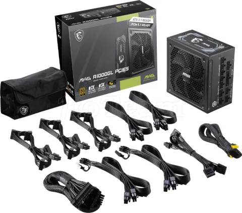 Photo de Alimentation ATX MSI Mag A1000GL PCIe5 - 1000W (Noir)