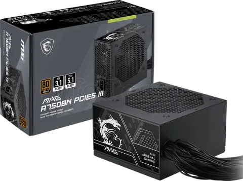 Photo de Alimentation ATX MSI Mag A750BN PCie5 III - 750W (Noir)