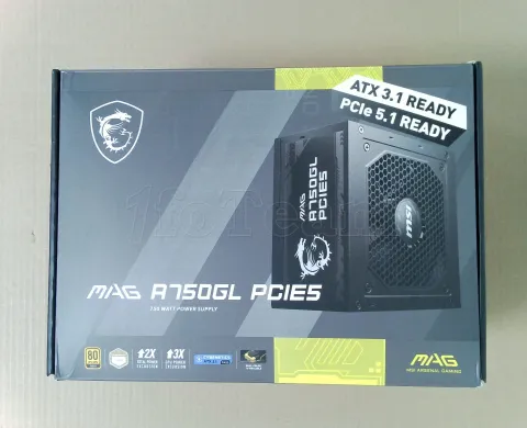 Photo de Alimentation ATX MSI Mag A750GL PCIe5 - 750W (Noir) - SN 3067ZP8B11CE010517002719  CHK30B - ID 224726
