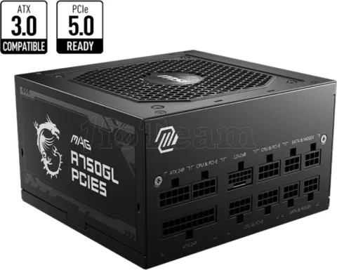 Photo de Alimentation ATX MSI Mag A750GL PCIe5 - 750W (Noir)