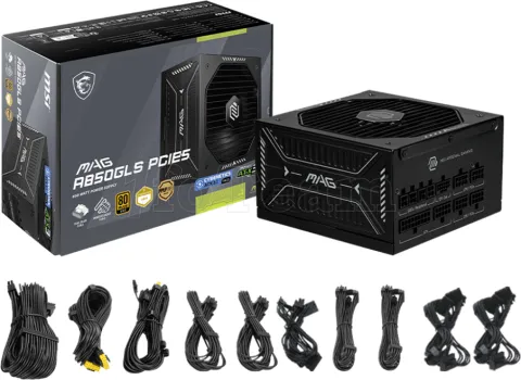 Photo de Alimentation ATX MSI Mag A850GLS PCIe5 - 850W (Noir)