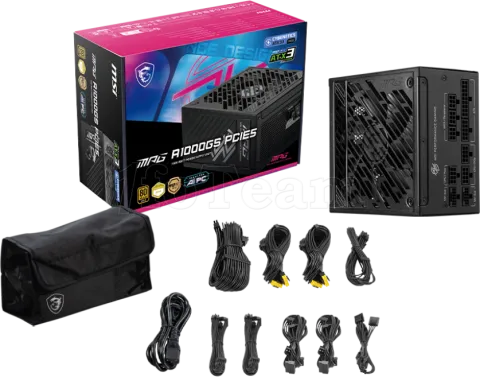 Photo de Alimentation ATX MSI MPG A1000GS PCIe5 - 1000W (Noir)