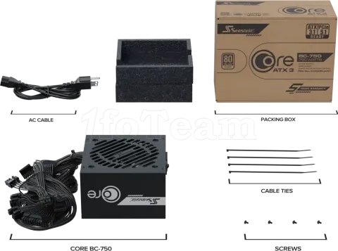 Photo de Alimentation ATX Seasonic Core BC 750W (Noir)