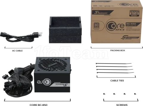 Photo de Alimentation ATX Seasonic Core BC 850W (Noir)