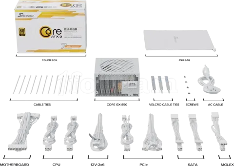 Photo de Alimentation ATX Seasonic Core GX V2 2024 - 850W (Blanc)