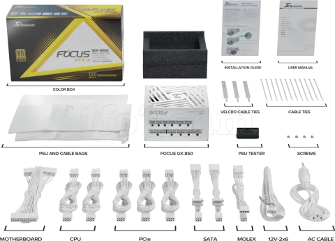 Photo de Alimentation ATX Seasonic Focus GX ATX 3 (2024) - 850W (Blanc)