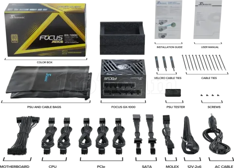 Photo de Alimentation ATX Seasonic Focus GX ATX 3.1 (2024) - 1000W (Noir)