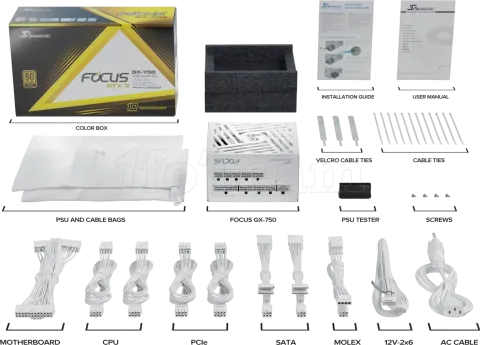 Photo de Alimentation ATX Seasonic Focus GX ATX 3.1 (2024) - 750W (Blanc)