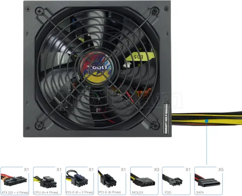 Photo de Alimentation ATX TooQ Apolo - 550W (Gris)