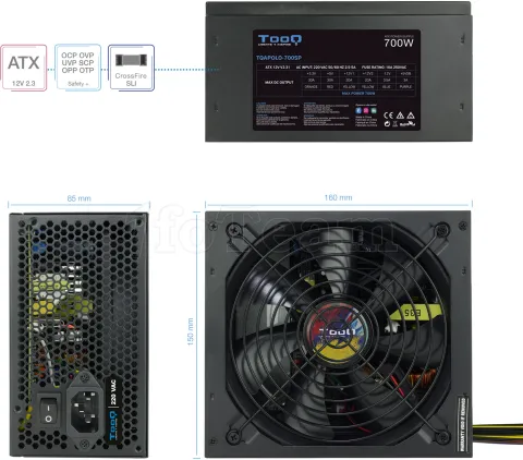 Photo de Alimentation ATX TooQ Apolo - 700W (Noir)