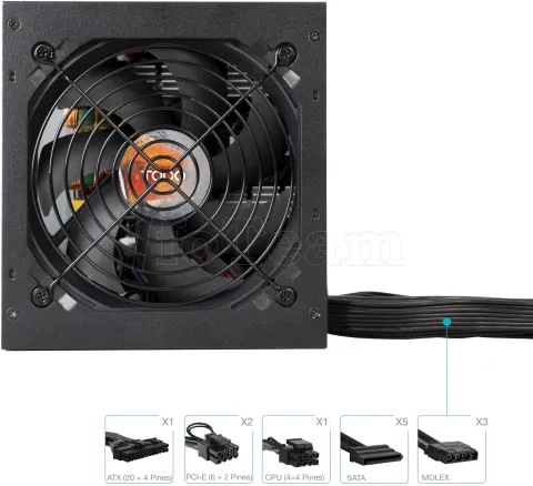 Photo de Alimentation ATX TooQ HELIOS 650W (Noir)