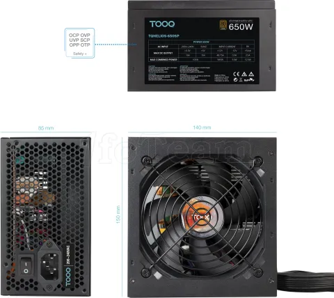 Photo de Alimentation ATX TooQ HELIOS 650W (Noir)