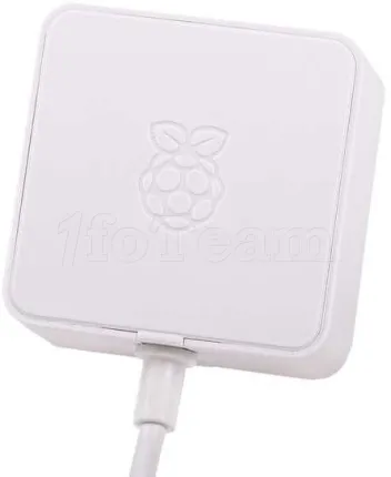 Photo de Alimentation officielle pour Raspberry Pi 4 - 5V 3A (Blanc)