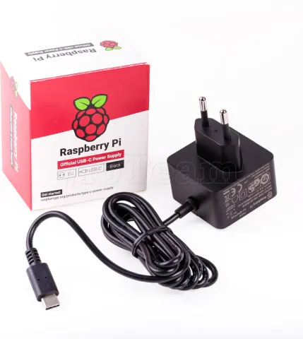 Photo de Alimentation officielle pour Raspberry Pi 4 - 5V 3A (Noir)