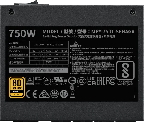 Photo de Alimentation V SFX Gold Cooler Master  - 750W (Noir)