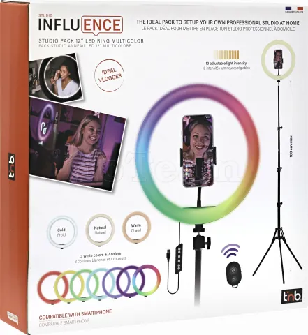 Photo de Anneau lumineux à éclairage LED T'nB Influence avec trépied 12"