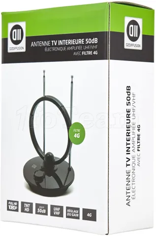Photo de Antenne intérieure D2 Diffusion Amplifiée 50dB avec Filtre 4G