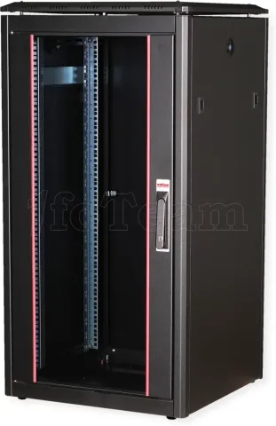 Photo de Baie Serveur Pro 19" 22U - 600x600mm avec porte vitrée (Noir)