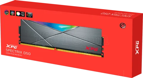 Photo de Barrette mémoire 16Go DIMM DDR4 Adata XPG SpectriX D50 RGB  3600Mhz (Noir)