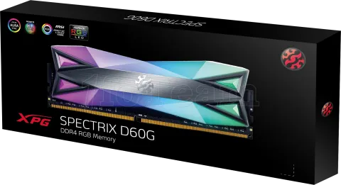 Photo de Barrette mémoire 16Go DIMM DDR4 Adata XPG SpectriX D60G RGB  3600Mhz (Noir)