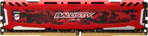 Photo de Barrette mémoire 16Go DIMM DDR4 Ballistix Sport LT  3200Mhz (Rouge)