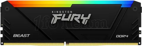 Photo de Barrette mémoire 16Go DIMM DDR4 Kingston Fury Beast RGB 3600MHz CL17 (Noir)