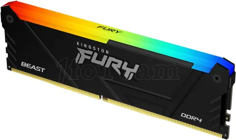 Photo de Barrette mémoire 16Go DIMM DDR4 Kingston Fury Beast RGB 3600MHz (Noir)
