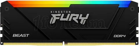 Photo de Barrette mémoire 16Go DIMM DDR4 Kingston Fury Beast RGB 3600MHz (Noir)