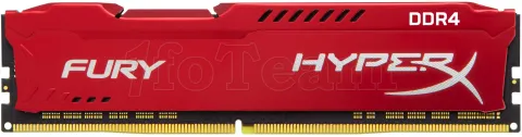 Photo de Barrette mémoire 16Go DIMM DDR4 Kingston HyperX Fury  3466Mhz (Rouge)