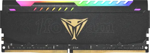 Photo de Barrette mémoire 16Go DIMM DDR4 Patriot Viper Steel RGB  3200Mhz (Noir)