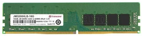 Photo de Barrette mémoire 16Go DIMM DDR4 Transcend JetRam  3200Mhz (Vert)