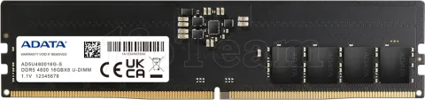 Photo de Barrette mémoire 16Go DIMM DDR5 Adata  4800MHz (Noir)