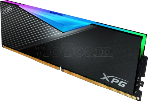 Photo de Barrette mémoire 16Go DIMM DDR5 Adata XPG Lancer RGB  5200MHz (Noir)