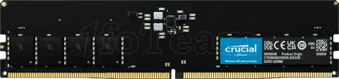 Photo de Barrette mémoire 16Go DIMM DDR5 Crucial 4800MHz (Noir)