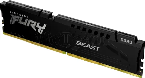 Photo de Barrette mémoire 16Go DIMM DDR5 Kingston Fury Beast  4800MHz (Noir)