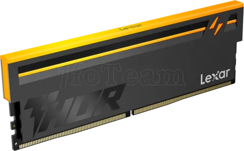 Photo de Barrette mémoire 16Go DIMM DDR5 Lexar Thor RGB 2ème Génération 6000MHz (Noir)