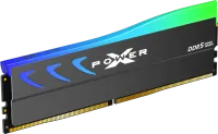 Photo de Barrette mémoire 16Go DIMM DDR5 Silicon Power XPower Storm RGB 6000Mhz CL36 (Gris)