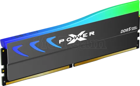 Photo de Barrette mémoire 16Go DIMM DDR5 Silicon Power XPower Storm RGB 6000Mhz CL36 (Gris)
