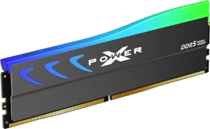 Photo de Barrette mémoire 16Go DIMM DDR5 Silicon Power XPower Storm RGB 6000Mhz CL36 (Gris)