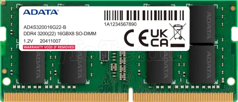 Photo de Barrette mémoire 16Go SODIMM DDR4 Adata Premier  3200Mhz (Vert)