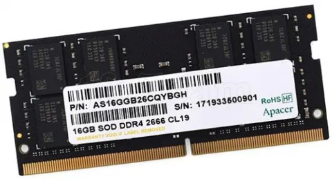 Photo de Barrette mémoire 16Go SODIMM DDR4 Apacer  2666Mhz (Noir)