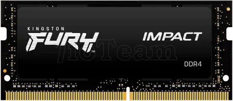 Photo de Barrette mémoire 16Go SODIMM DDR4 Kingston Fury Impact  2666Mhz (Noir)