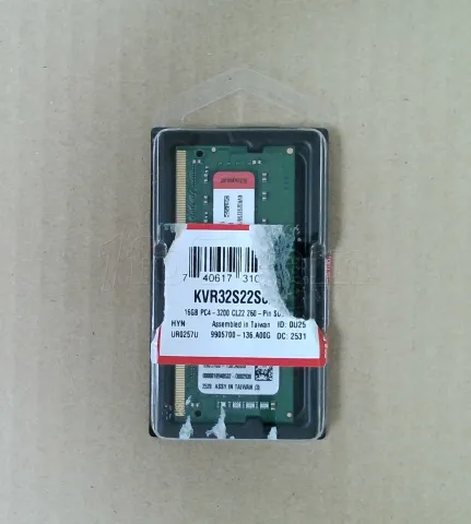 Photo de Barrette mémoire 16Go SODIMM DDR4 Kingston ValueRAM 3200Mhz (Vert) - ID 224728