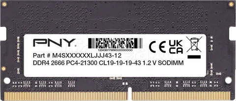 Photo de Barrette mémoire 16Go SODIMM DDR4 PNY Performance 2666Mhz (Noir)