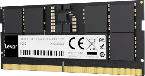 Photo de Barrette mémoire 24Go SODIMM DDR5 Lexar 5600MHz (Noir) Version OEM (Tray)
