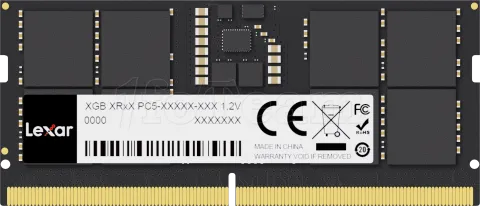 Photo de Barrette mémoire 24Go SODIMM DDR5 Lexar 5600MHz (Noir) Version OEM (Tray)
